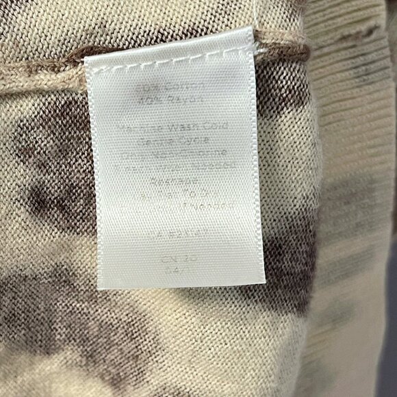 Talbots Leopard Print Sweater Womens Size 1X Brown Knit Elbow Puff Sleeve Office - Picture 8 of 11